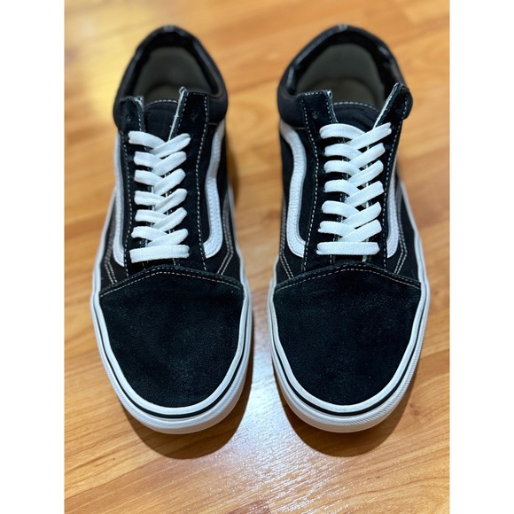Vans Other - Vans Old Skool Mens 11 Black White Suede Canvas Skate Shoes Sneakers Sanitized